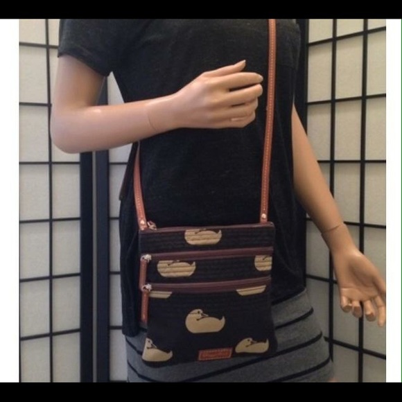 Dooney and Bourke black cross body with duck logos