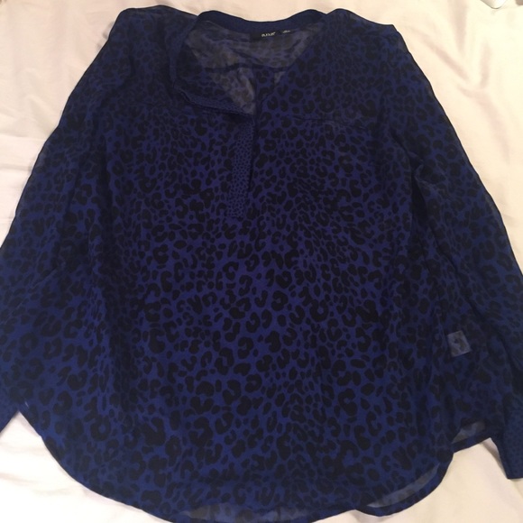 Blue and black leopard top