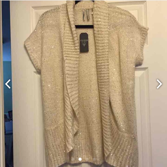 NWT GUESS sequin sweater cardigan small - Picture 3 of 3