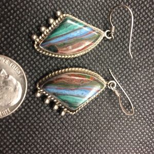 Sterling silver earrings with natural stone