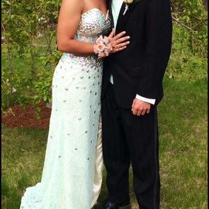 Mint green prom dress
