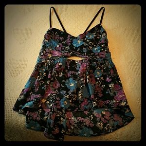 Free People floral flowy tank