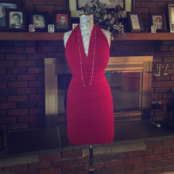 Red Halter Dress - Picture 1 of 3