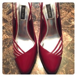 White House Black Market Red Sling Back Shoes