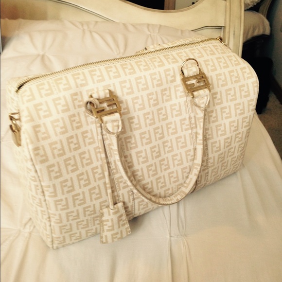 Authentic Fendi Cream Speedy tote