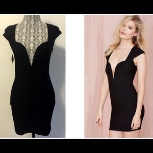 Nasty Gal plunging black dress