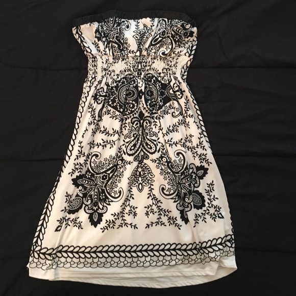 Silky Black and White Dress