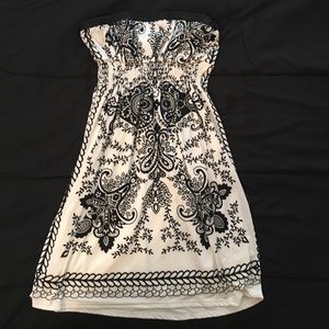 Silky Black and White Dress