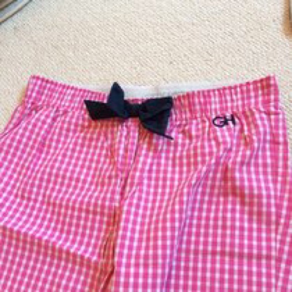 pink checkered pj pants