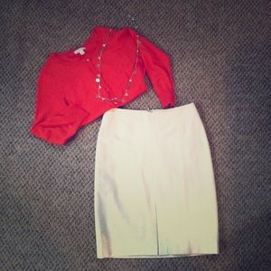 The Limited stretch beige skirt with front slit