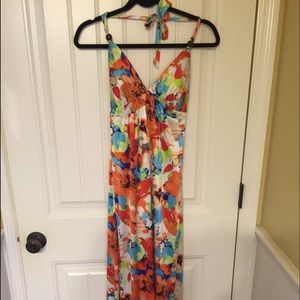 Long halter maxi dress
