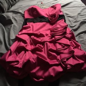 Pink and black homecoming dress