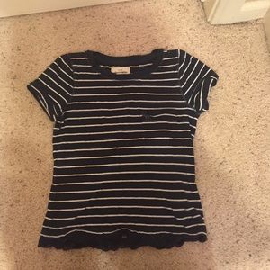 Abercrombie striped navy blue shirt size YM