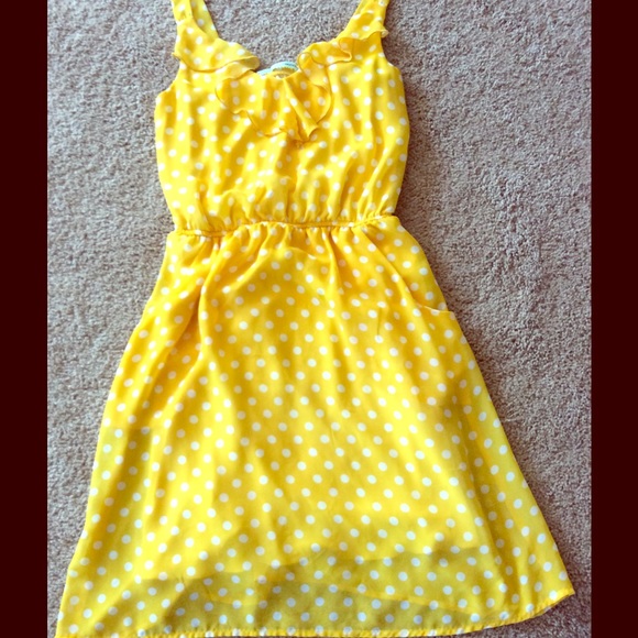 Yellow summery Polka dot dress