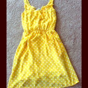 Yellow summery Polka dot dress