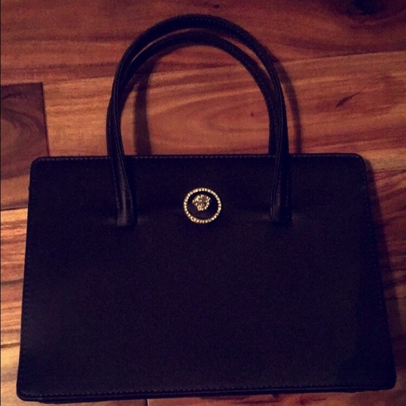RARE Black Vintage VERSACE Diamond Medusa 25