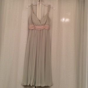 Sage Chiffon Knee-Length Dress