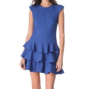Rachel Zoe blue ruffle mini dress
