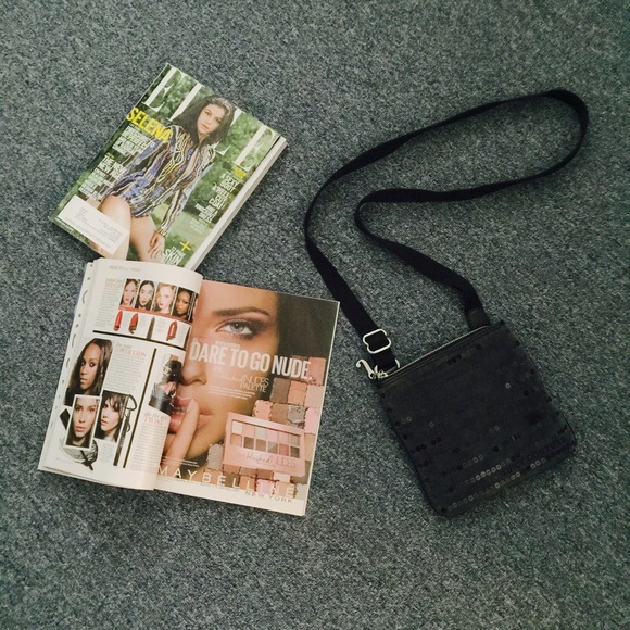 Juicy Couture Black Velour Crossbody Bag