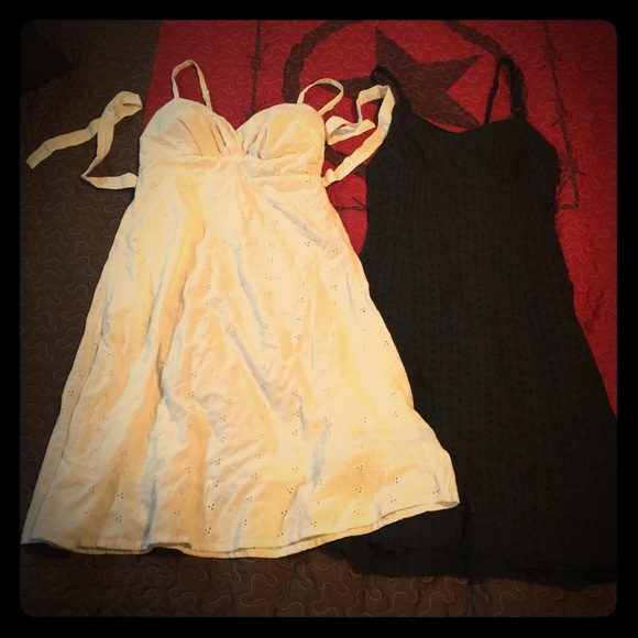 RESERVED 2 eyelet, lined dresses plus 3 Rompers!