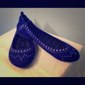 Royal Blue studded Flats