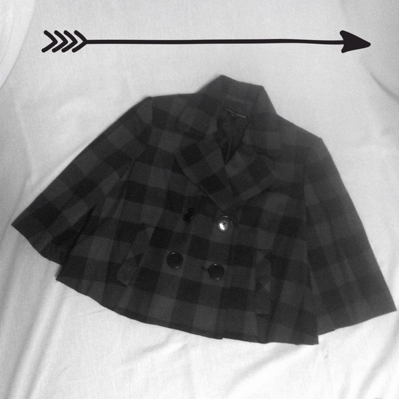 Larry Levine Jackets & Blazers - Larry Levine Black and Grey Peacoat Blazer