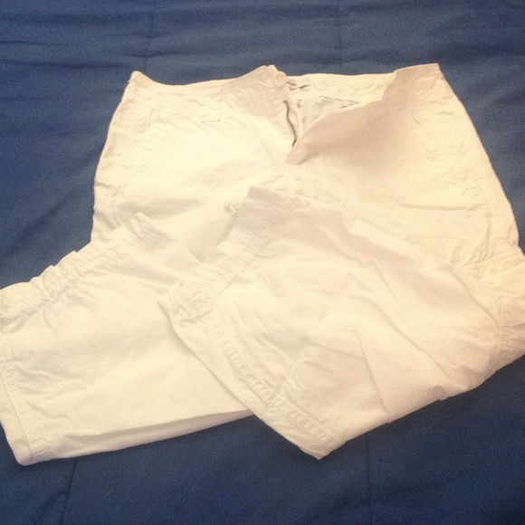 White cargo Capri pants