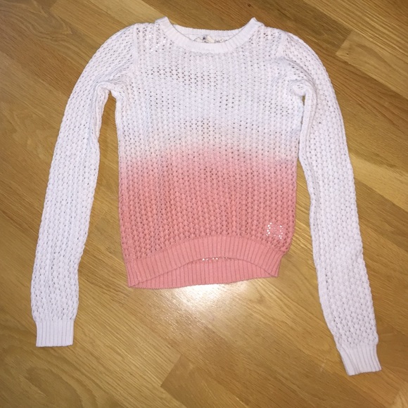Pink and white woven sweater