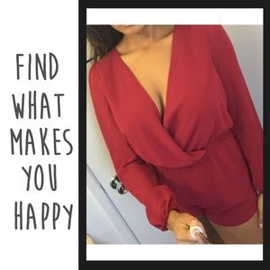 Burgundy Romper