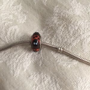PANDORA DISCONTINUED Orange Lady Bug Charm
