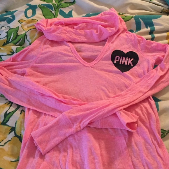 Victoria's Secret pink long sleeve hooded shirt