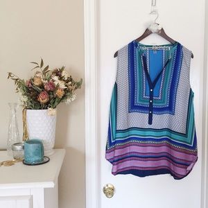 Geometric Patterned Blouse