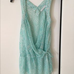 Summer Sale! Wrap chiffon blouse in turquoise