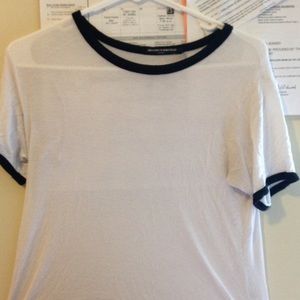 Brandy Melville black and white baseball tee