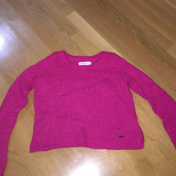 Pink woven Abercrombie sweater