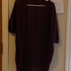 Burgundy long short sleeved Cardigan