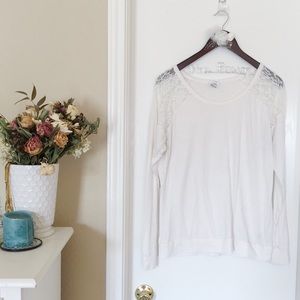 PINK Lace Long-sleeved Tee