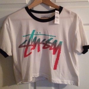 Stussy crop top (ringer tee)
