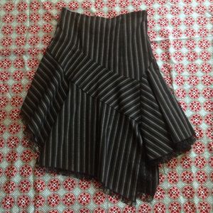 Closing sale asymmetrical pinstripe skirt