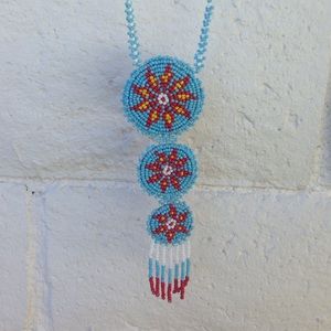 Native American themed beaded necklace