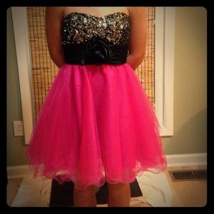Black and pink party dress