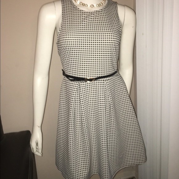 Flirty Checkered Print Black And White Dress - Picture 1 of 4