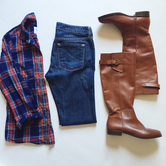 Old Navy Tops - Old Navy Boyfriend Plaid Flannel Top