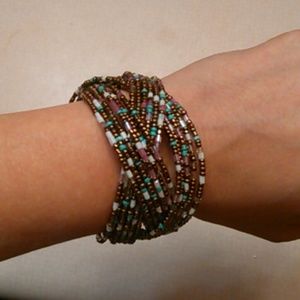 Wide beaded bracelet