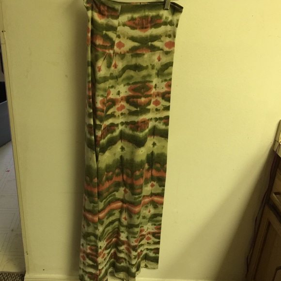 Long tie die multi colored skirt