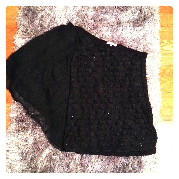 One shoulder black top