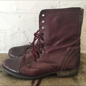 Steve Madden maroon combat boots