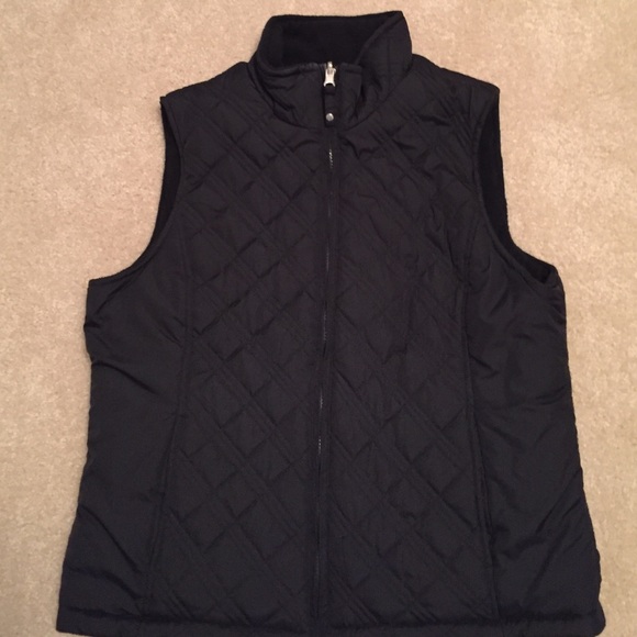Black Quilted Vest with Fleece Lining