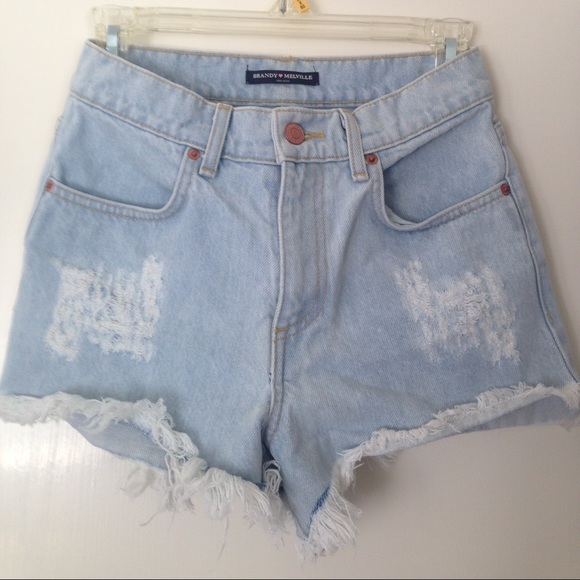 Pants - Brandy Melville High-Rise Distressed Shorts