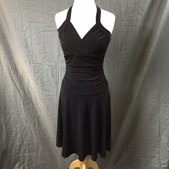 🚫SOLD - 2000s Velvet Torch Black Tie Up Dress